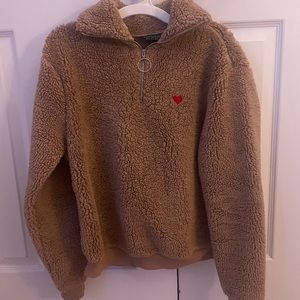Brown Heart Quarter Zip